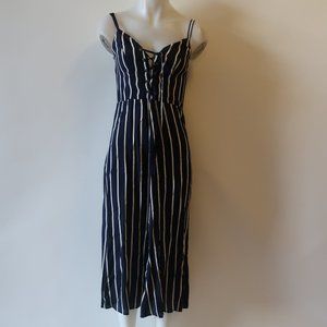 REFORMATION STRIPED V-NECK LACE-UP DRESS 4 *